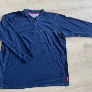 Dark Blue Bulwark Flame Resistant iQ Series Long Sleeve Polo